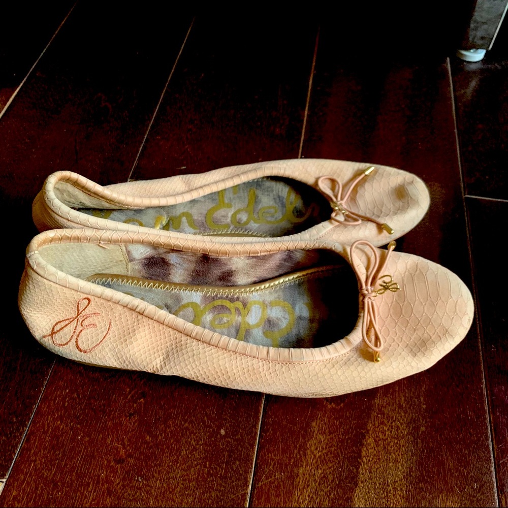 Sam Edelman Blush Snakeskin Felicia Ballet Flats